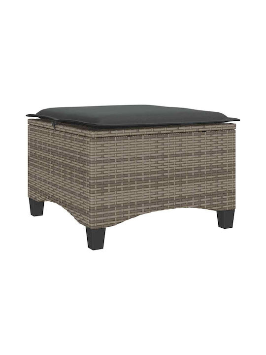 Băncuțe De Grădină Cub Pentru Exterior Rattan Cu Pernă Gri 2 Buc 55x55x36cm