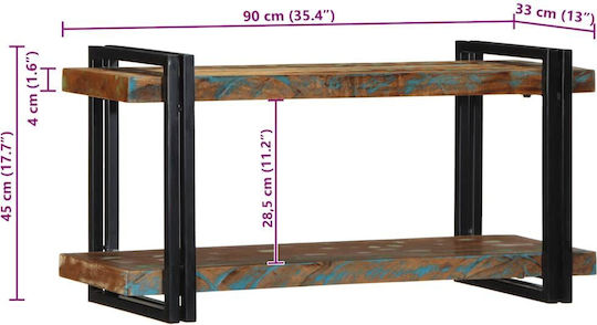 Ράφι Τοίχου Πολύχρωμο 90x33x45εκ.