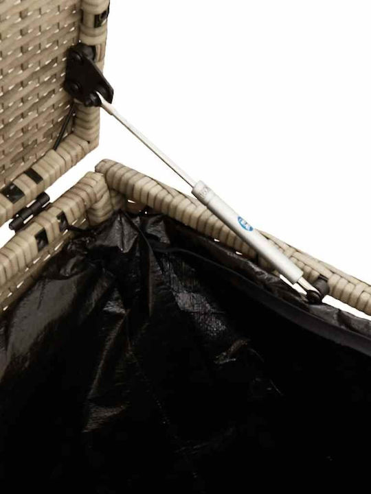 vidaXL Μπαούλο Αποθήκευσης Εξωτερικού Χώρου Rattan Μπεζ Μ110xΠ50xΥ58εκ.
