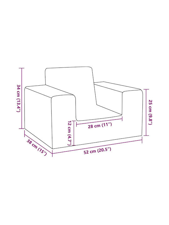 Armchair with Armrests Gray 52x38x34cm