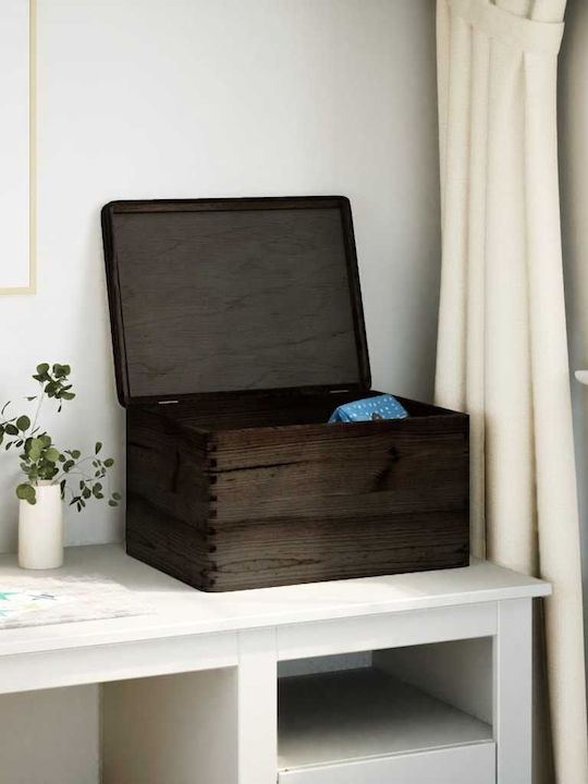 vidaXL Wooden Decorative Trunk Black 40x30x23cm