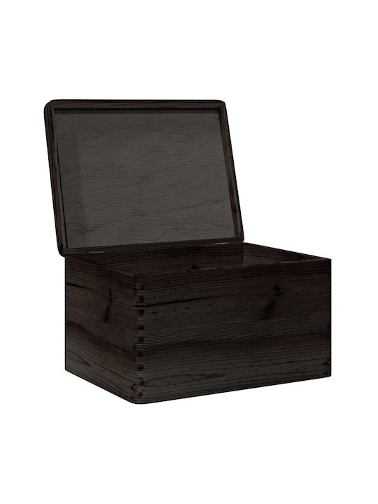 vidaXL Wooden Decorative Trunk Black 40x30x23cm