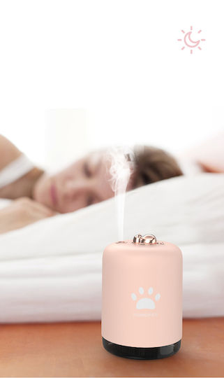 Humidifier 300ml 81x81x120mm Ha-01 Υγραντήρας 300ml Ροζ