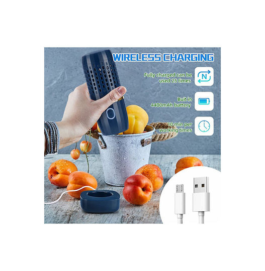 Rechargeable Cleaning Device Washing Machine Electrolysis Technology for Fruits, Vegetables, Meats & Various Utensils Blue