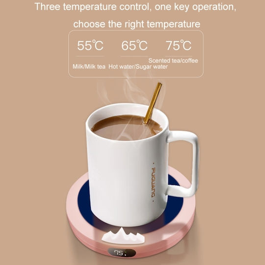 Usb Intelligent Constant Temperature Automatic Heating Coaster Βόρειο Ημισφαίριο Ροζ