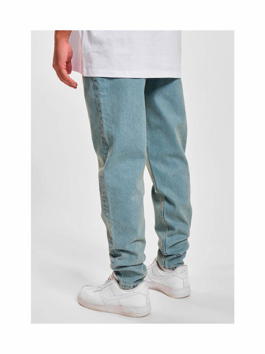 Ανδρικό Παντελόνι Τζιν με Loose Straight Εφαρμογή Sand Washed Blue