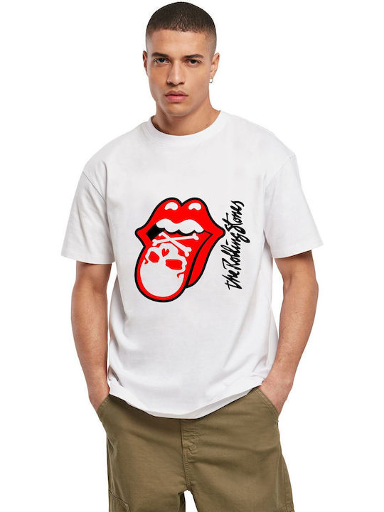 Rolling Stones Logo T-shirt Danger Rock Avenue White Rolling Stones Logo T-shirt Danger Rock Avenue White