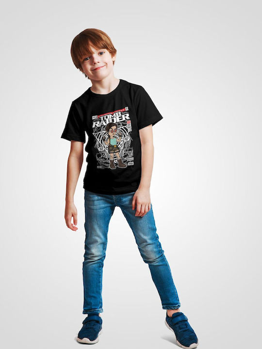 Παιδικό T-shirt Black Lara Croft Tomb Raider