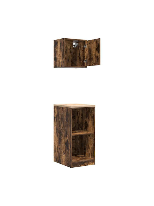 Garagenschränke 2 Stk. Rauchige Eiche Holzwerkstoff Braun 40 x 51 x 85 cm