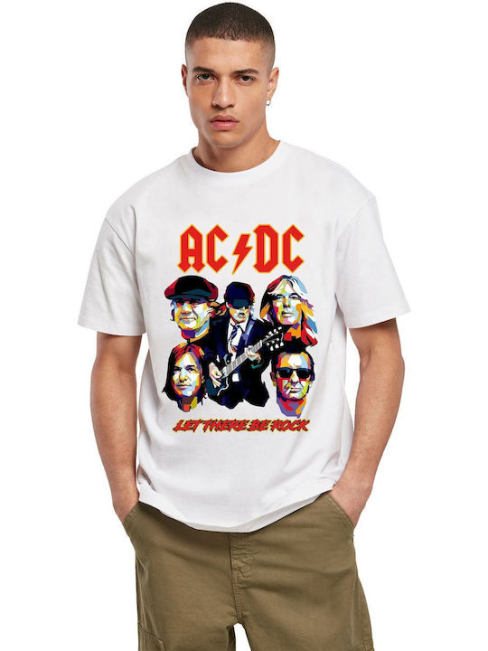 T-shirt Acdc Let There Be Rock Rock Avenue White T-shirt Acdc Let There Be Rock Rock Avenue White
