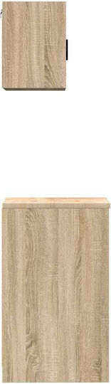 Garagenschränke 2 Stk. Rauchige Eiche Holzwerkstoff Braun 40 x 51 x 85 cm