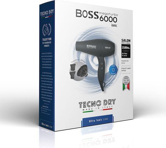 Tecno Dry Ionic Profesional Uscător de Păr cu Difuzor 2500W