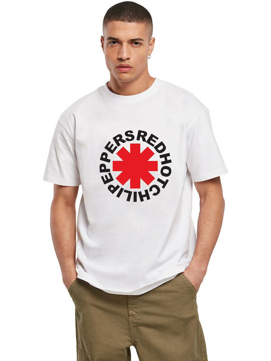 Tricou Rhcp Band Logo Art Rock Avenue Alb Tricou Rhcp Band Logo Art Rock Avenue Alb