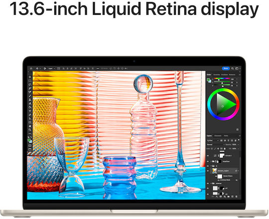 Apple MacBook Air 13.6" 2022 IPS Retina Display Modell M2 8-Kern/16GB/256GB SSD 8-Kern GPU Starlight Internationales Englisch Tastatursprache