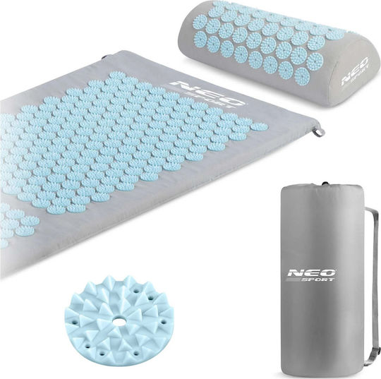 NEO Sport Acupressure with pillow 127x48cm Grey-blue Mat Massage Acupressure for the Neck & the Body Green 190102