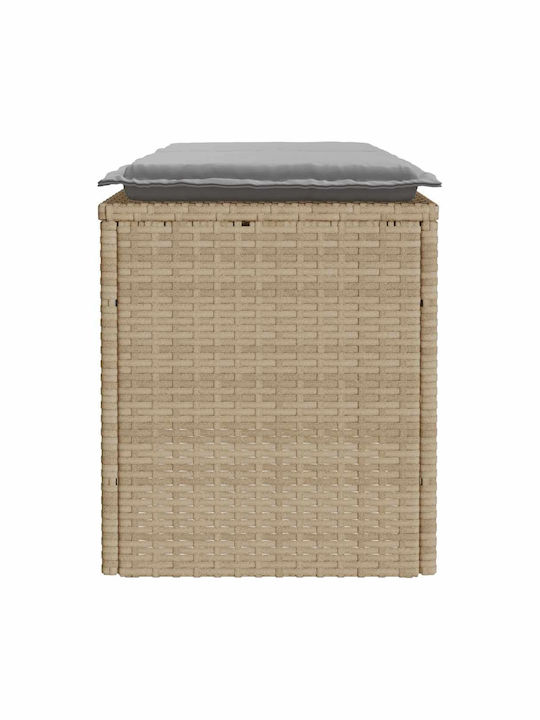 Bench Outdoor Rattan with Pillows 110x40x44cm