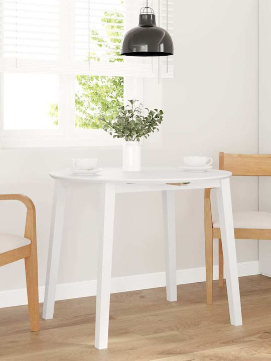Table Dining Room from Solid Wood White 90x55x74cm