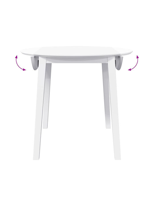 Table Dining Room from Solid Wood White 90x55x74cm