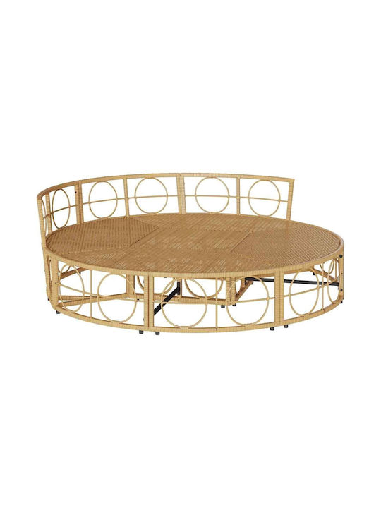 Εξωτερική Lounge Κρεβάτι Χωρίς Θόλο Poly Rattan Καφέ 160 X 50 X 3.8 Cm