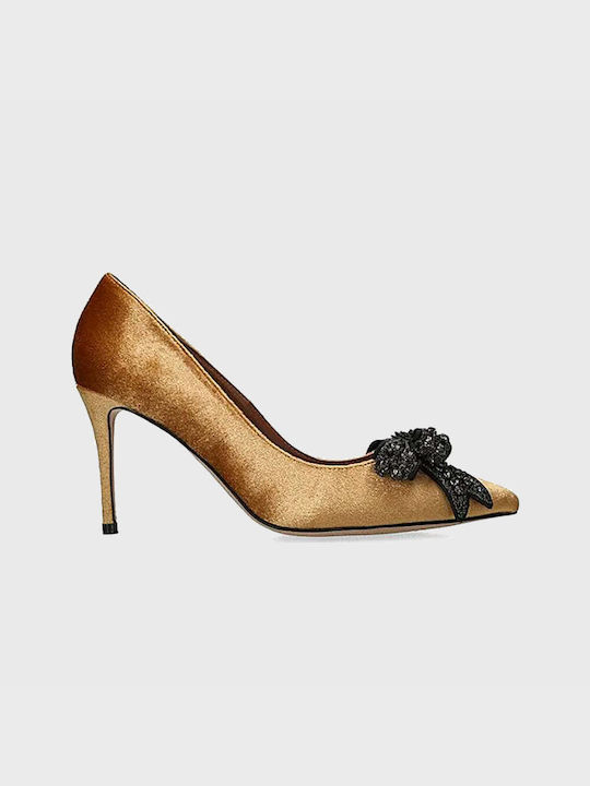 Kurt Geiger Pointed Toe Gold High Heels