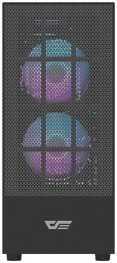 Darkflash A290 + 3 fans Gaming Midi Tower Κουτί Υπολογιστή με Πλαϊνό Παράθυρο και RGB Φωτισμό Black