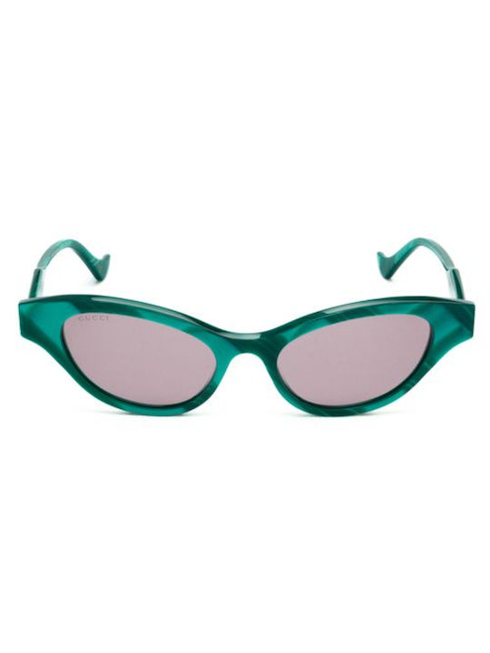 Gucci Women's Sunglasses with Green Plastic Frame and Pink Lens GG1298S 003