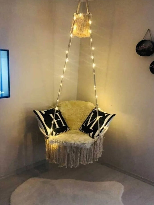 Femmit Αιώρα Χειροποίητη Πλεκτή Macrame, 60x80 Cm Εκρού, από 100% Βαμβακερό Νήμα