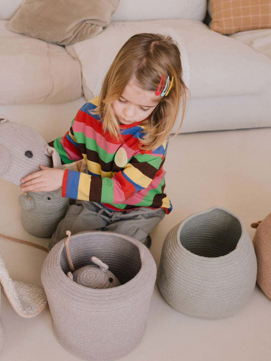 Lorena Canals Children's Storage Basket made of Fabric Gray 15x15x15cm 1pcs