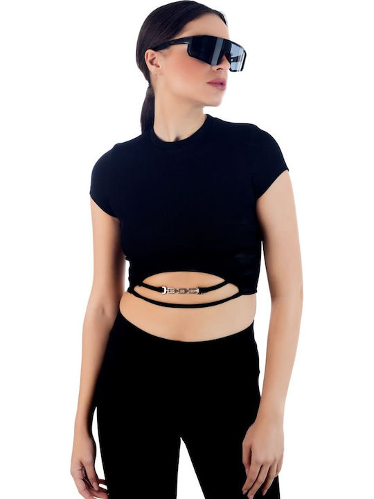 Max Air Women's Sunglasses with Black Plastic Frame and Black Lens