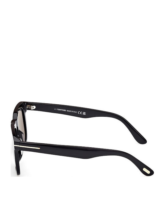 Tom Ford Men's Sunglasses with Black Horn-Rimmed Frame and Black Gradient Lens FT0751 01D