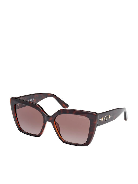 Guess Women's Sunglasses with Brown Tartaruga Plastic Frame and Brown Gradient Lens GU00162 52F