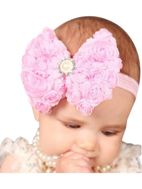 Official Elastic Unique Headband Rich Roses Impressive Shiny Pearl Rhinestones Black