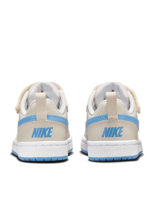 Court Borough Kids Sneakers with Hoop & Loop Closure Beige