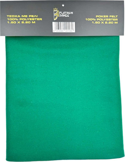 Modiano Monopoly Tablecloth Felt Green 220x150cm Polyester with Red Piping 1pcs