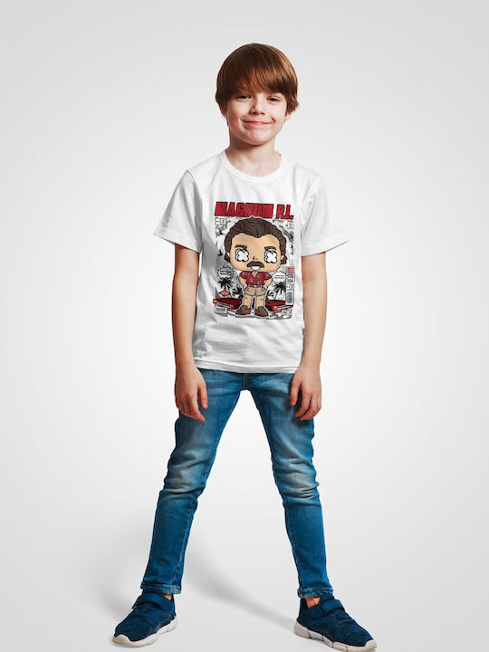 Παιδικό T-shirt Λευκό Magnum Pi