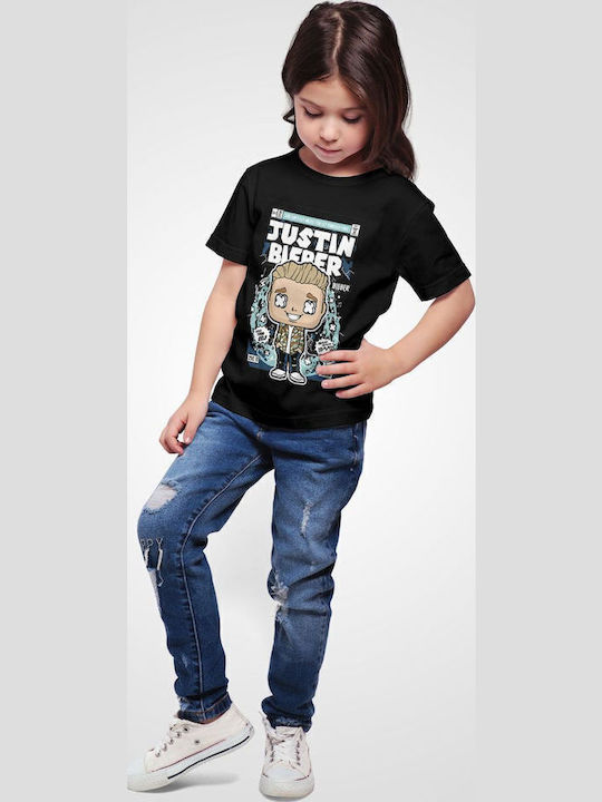 Kids' T-shirt Black Justin Bieber Pop