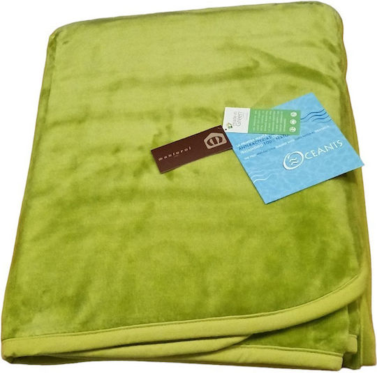 Manterol Casa Hypoallergenic Oceanis Color Spanish Velvet Blanket Double Size 180x240cm Ecru
