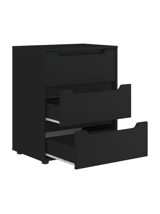 Vidaxl Sideboard Visnes Μαύρο 60x40x73 Cm Ξύλο Μηχανής