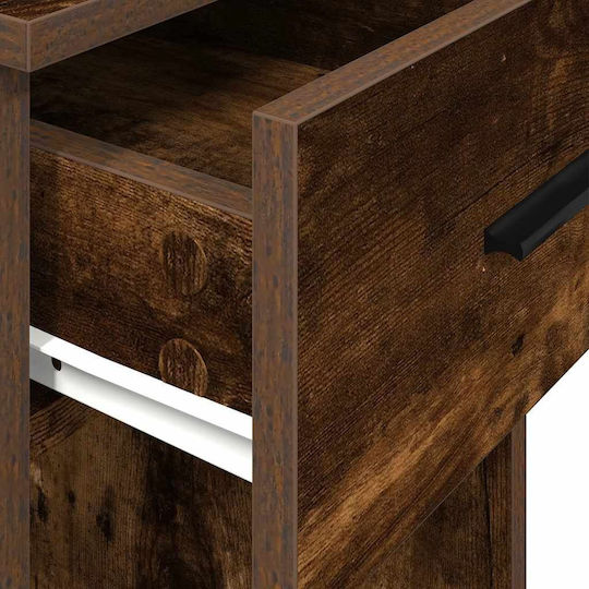 Computer Tower Stand Drawer Smoked Oak 35x45x77 cm Smoked Oak 858744