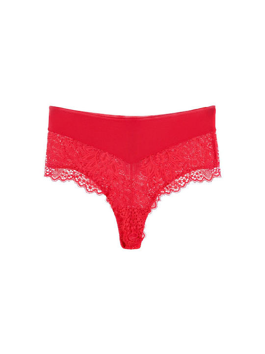 Admas Women's Slip with Lace Rojo