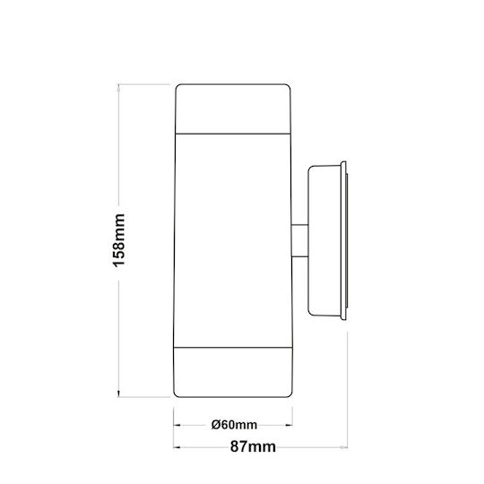 Aca SL7031 Wall-Mounted Outdoor Spot GU10 IP66 Double Beam 6x8.7x15.8cm