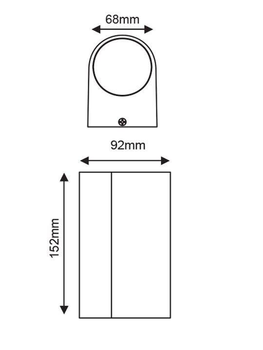 Aca Wall-Mounted Outdoor Spot GU10 IP65 Double Beam