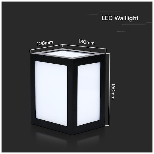 V-TAC Wall-Mounted Outdoor Light LED IP65 12W with Cool White Light 16x10.8x13εκ.