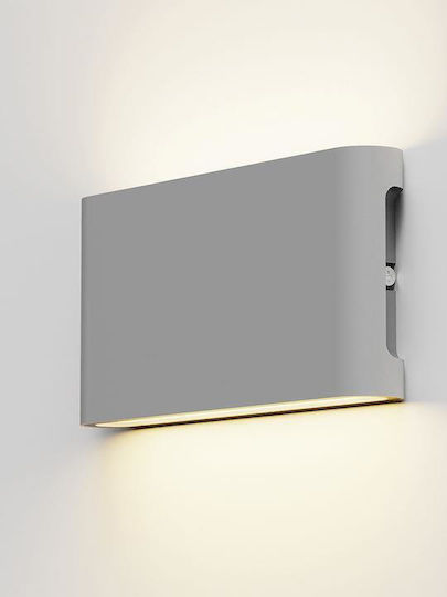 Inlight Επιτοίχιο Εξωτερικό Φωτιστικό LED 14W με Ρυθμιζόμενο Λευκό Φως Διπλής Δέσμης 17.5x9εκ.