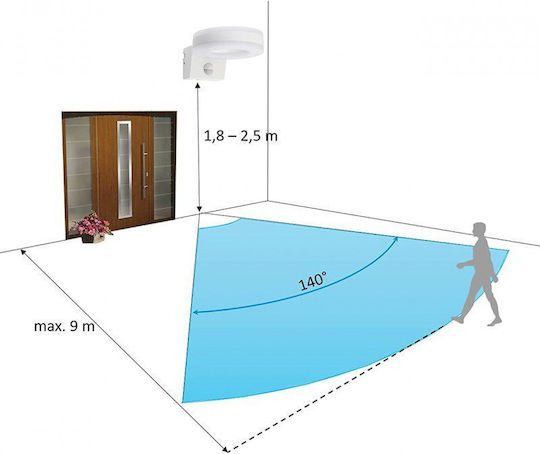 Elmark Wall-Mounted Outdoor Ceiling Light LED IP65 20W with Natural White Light