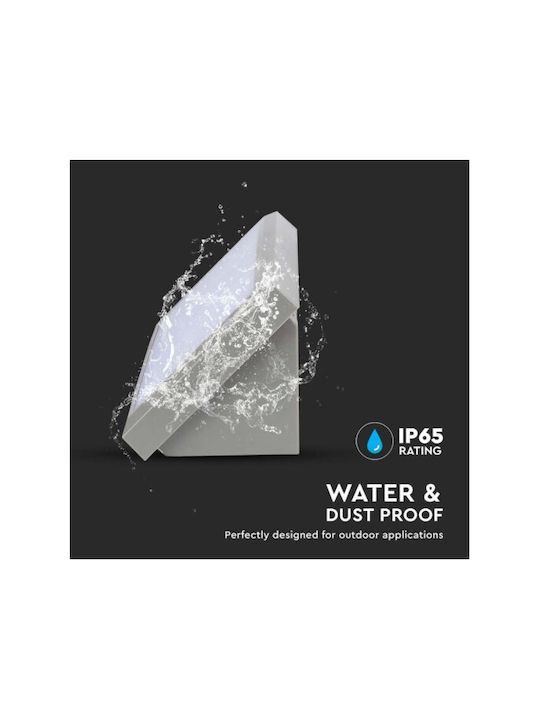 V-TAC Wall-Mounted Outdoor Ceiling Light LED IP65 12W with Warm White Light 26.5x12x8.1εκ.