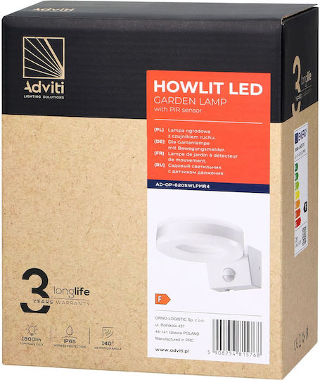 Adviti Стенен Външен Прожектор LED IP65 20W с Естествено Бяло Светлина