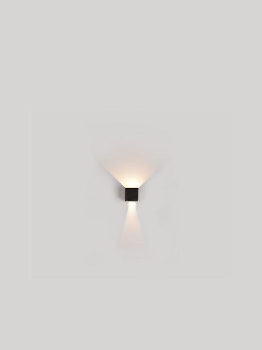 Luma Επιτοίχιο Εξωτερικό Φωτιστικό LED IP54 με Θερμό Λευκό Φως Διπλής Δέσμης 10x10εκ.