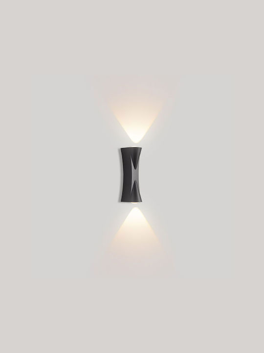 Luma Επιτοίχιο Εξωτερικό Φωτιστικό LED IP54 με Θερμό Λευκό Φως Διπλής Δέσμης 6.5x17.5εκ.