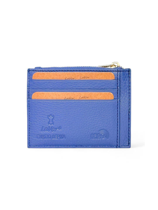 Lavor Small Leather Women's Wallet with RFID Blue